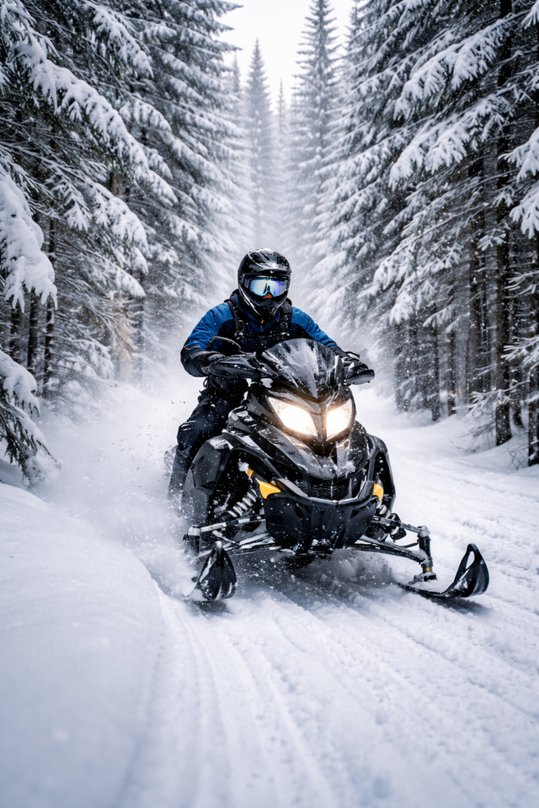 Snowmobiling in Pittsburg New Hampshire — bachelor party weekend in northern NH